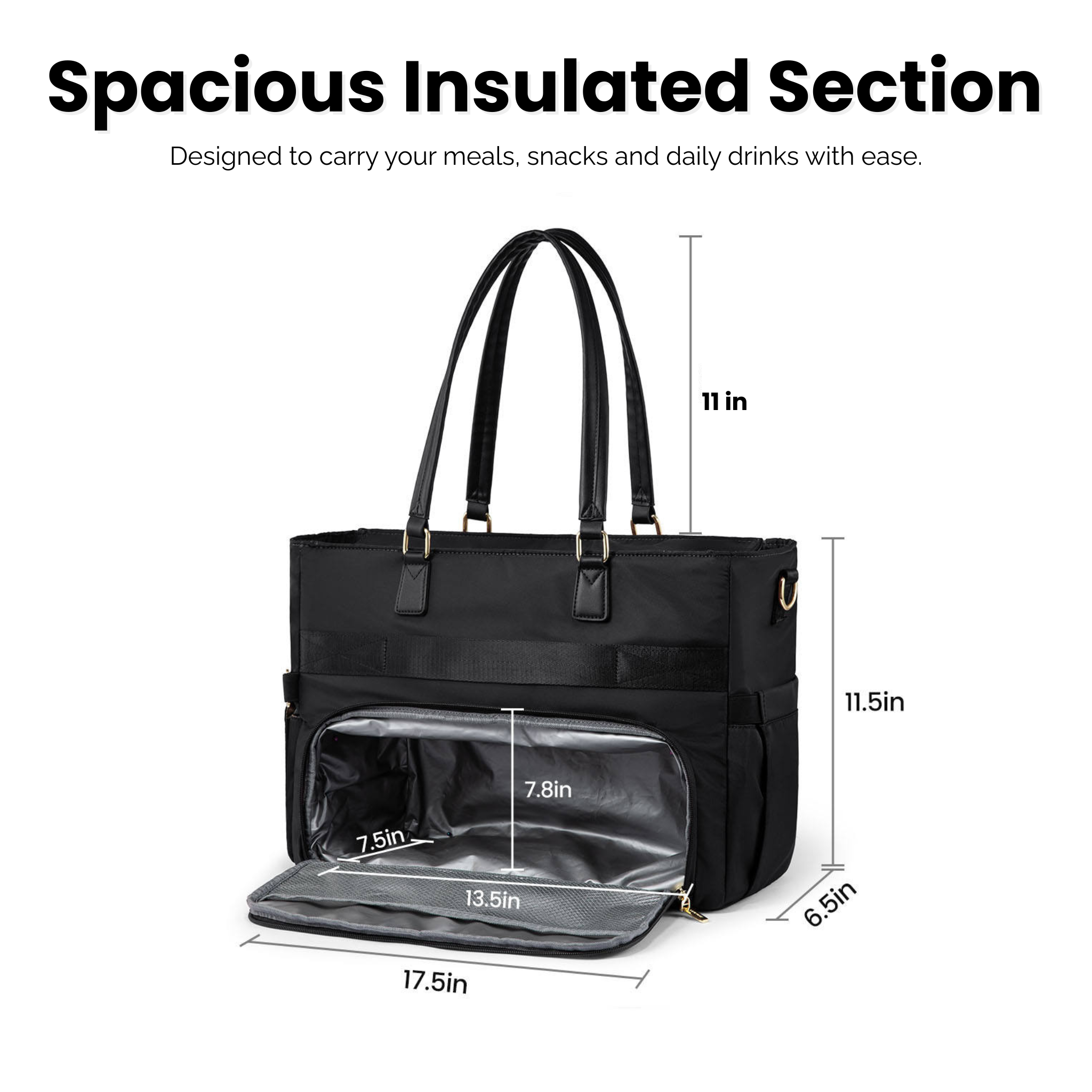 DualCore Insulated Essential Tote: Grace Ivory Noir