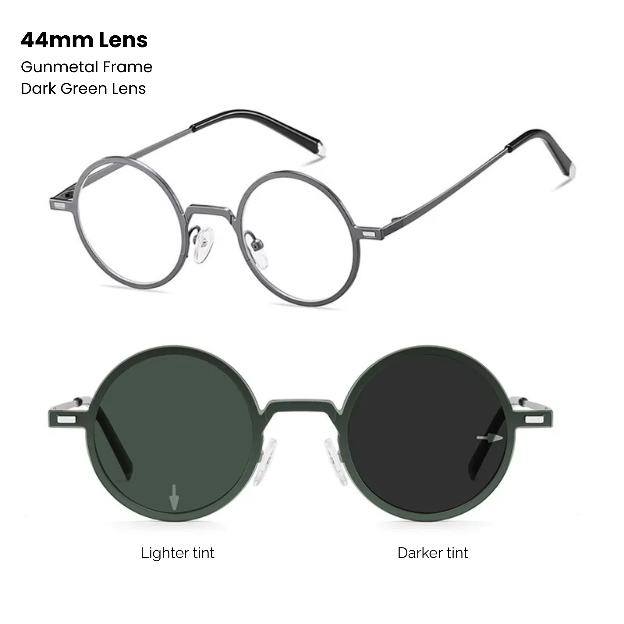 Gunmetal Frame / Dark Green Lens