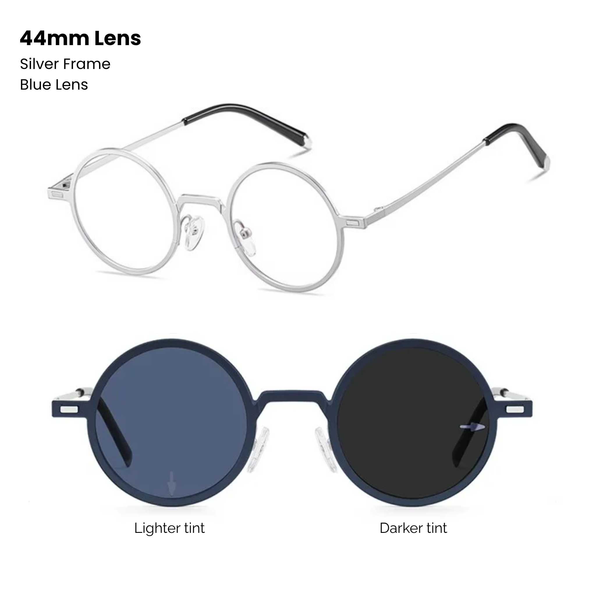 Silver Frame / Blue Lens