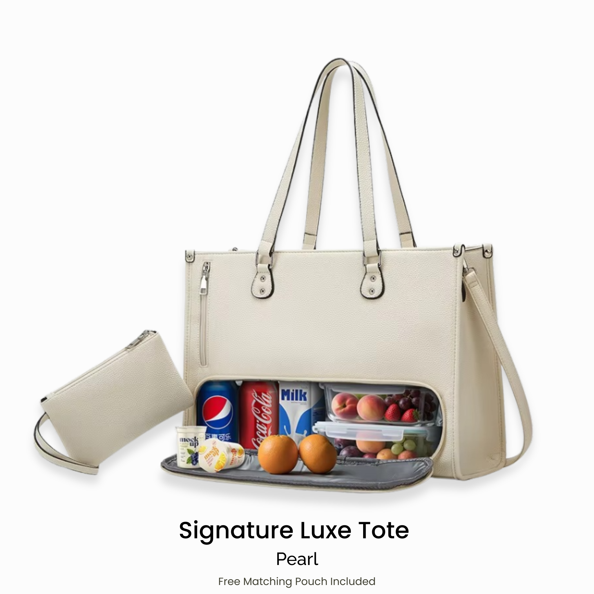 DualCore Insulated Essential Tote: Signature Luxe Pearl