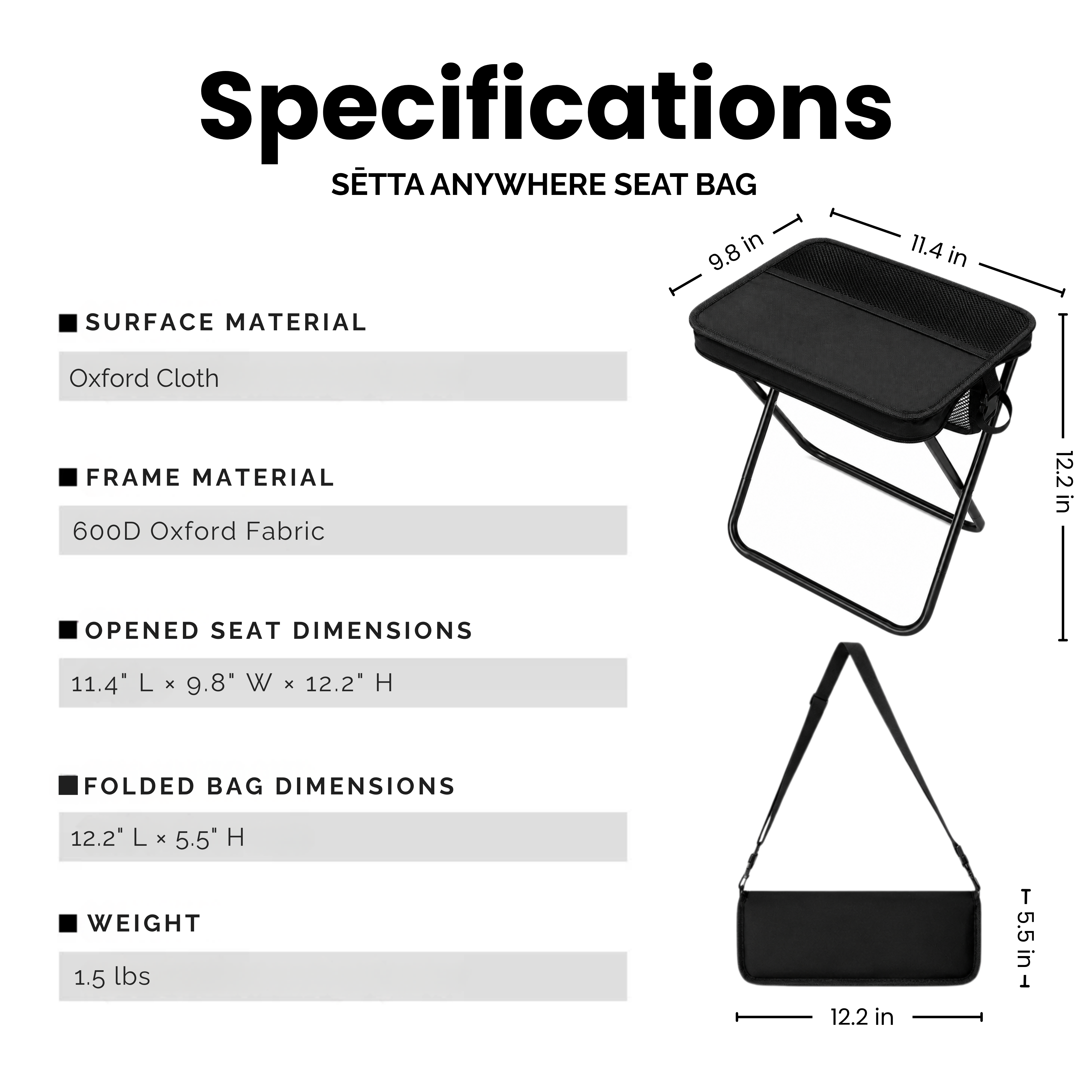 Sētta Anywhere Seat Bag