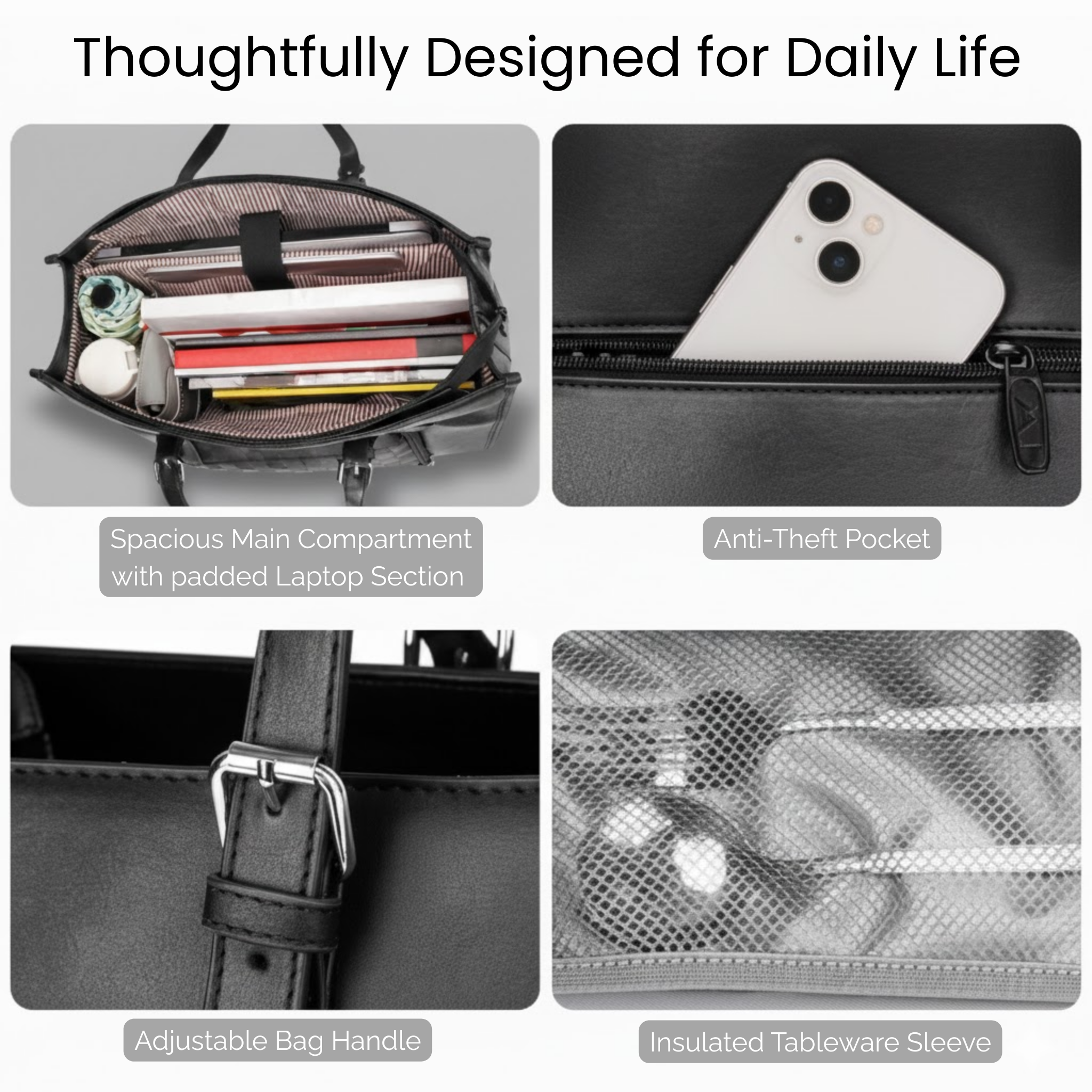 DualCore Insulated Essential Tote: Signature Luxe Pearl