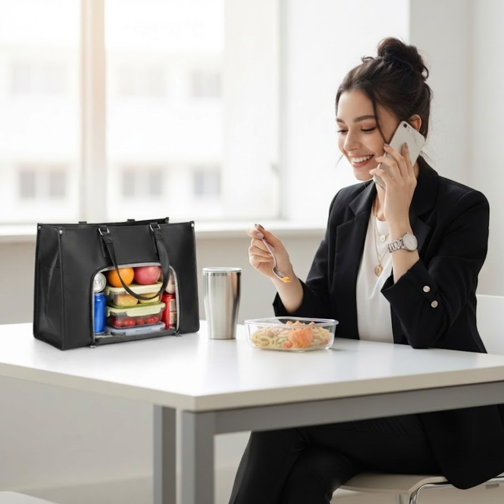 DualCore Insulated Essential Tote: CalmDay Carbon Black