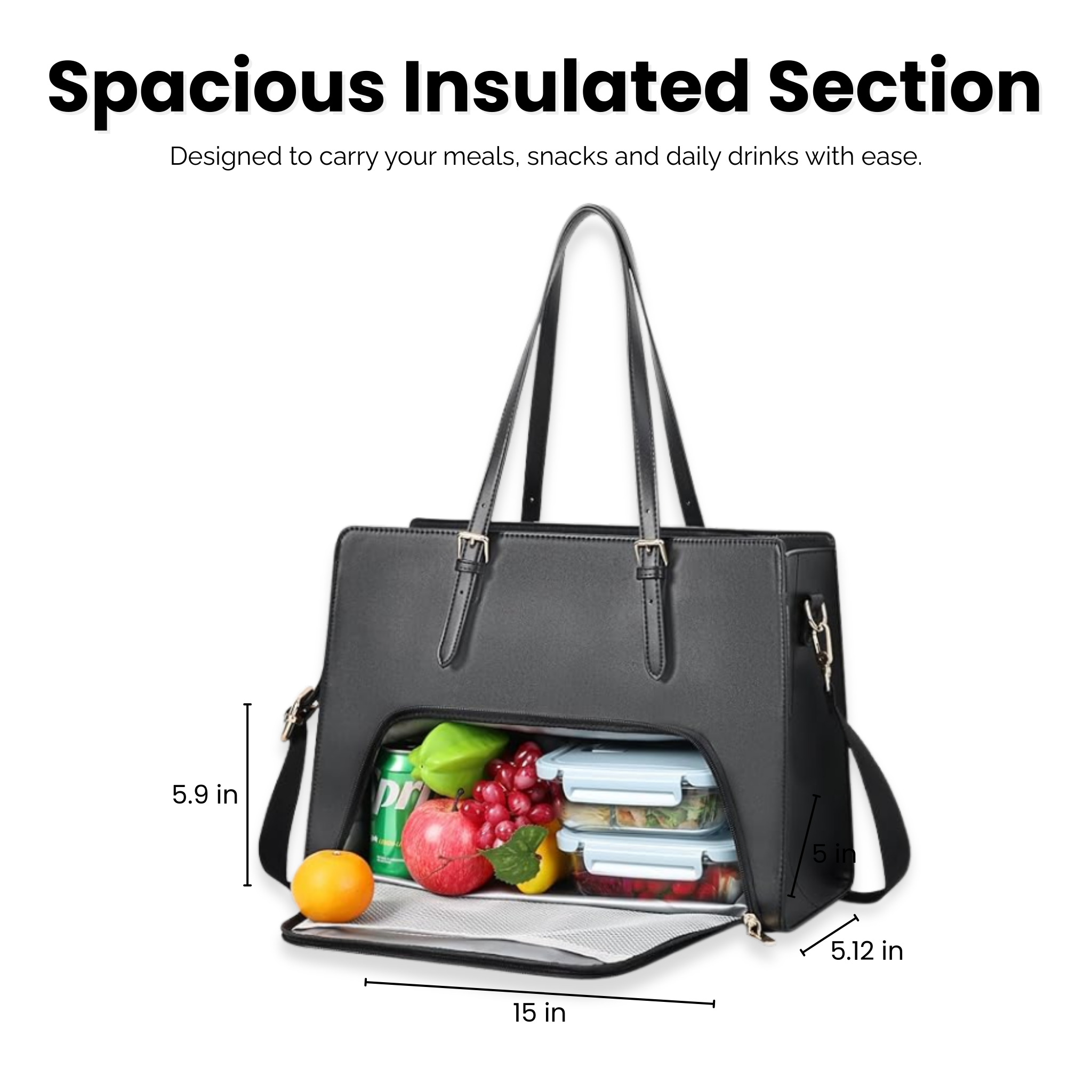 DualCore Insulated Essential Tote: MetroDiamond Midnight Black