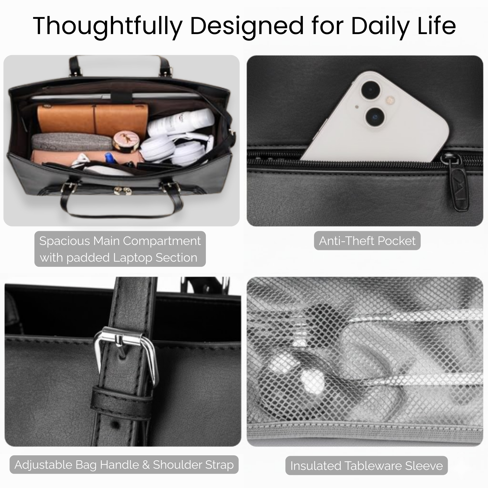 DualCore Insulated Essential Tote: Signature Luxe Pearl